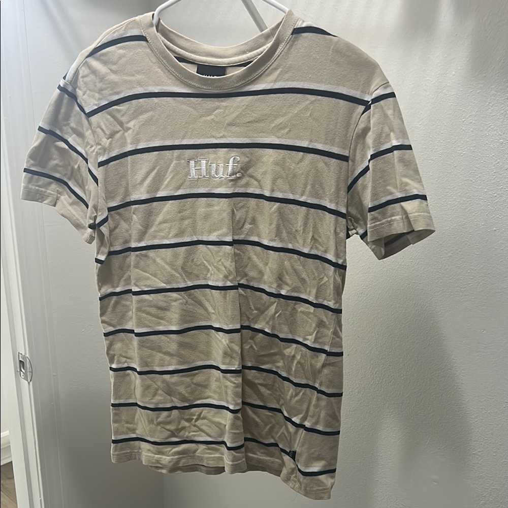 HUF Tan and Black Short Sleeve Tee